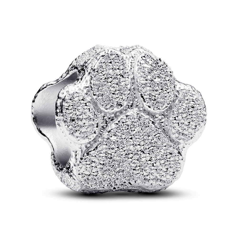 PANDORA Strukturierte Pfote Mini-Charm Sterling-Silber 794043C00