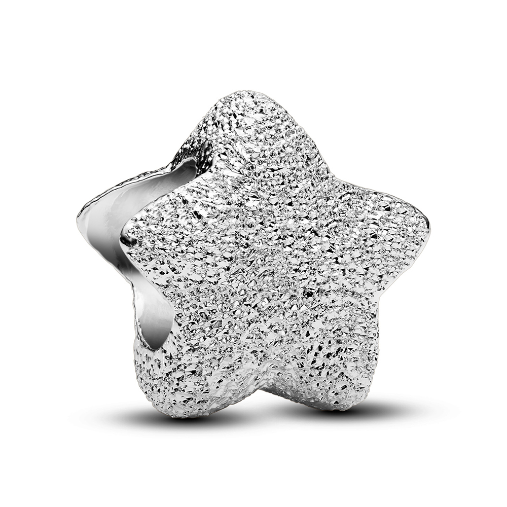 PANDORA Strukturierter Stern Mini-Charm Sterling-Silber 794050C00