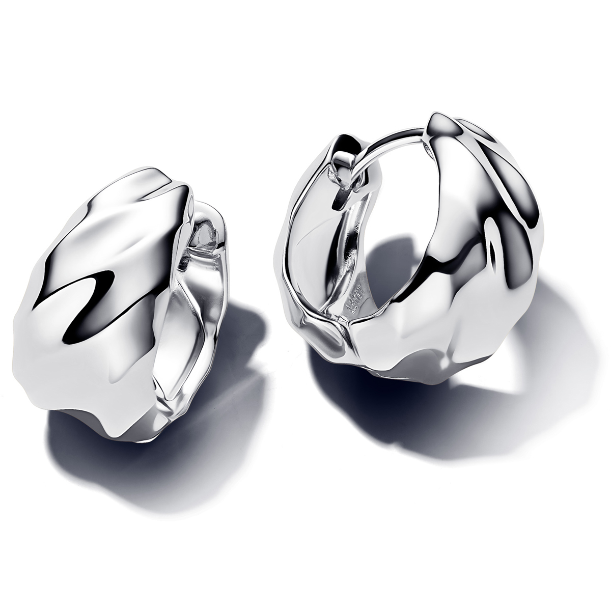 PANDORA Kleine Gewellte Creolen-Ohrringe Sterling-Silber 293874C00