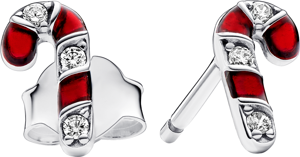 PANDORA Funkelnde Rote Zuckerstangen Ohrringe 292996C01