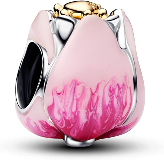 PANDORA Silber Charm Pinkfarbene Tulpe 764352C01 