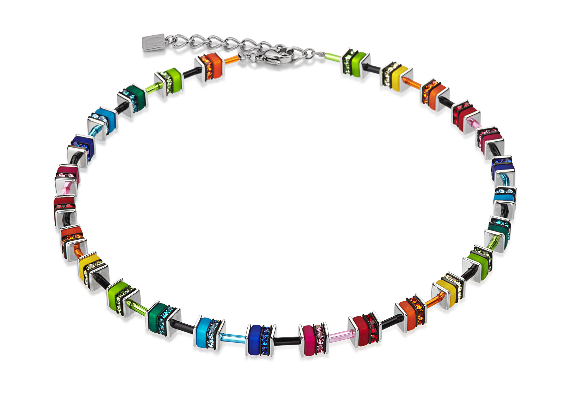 Geo Cube Collier Swarovski® Kristalle small multicolor 4409101500