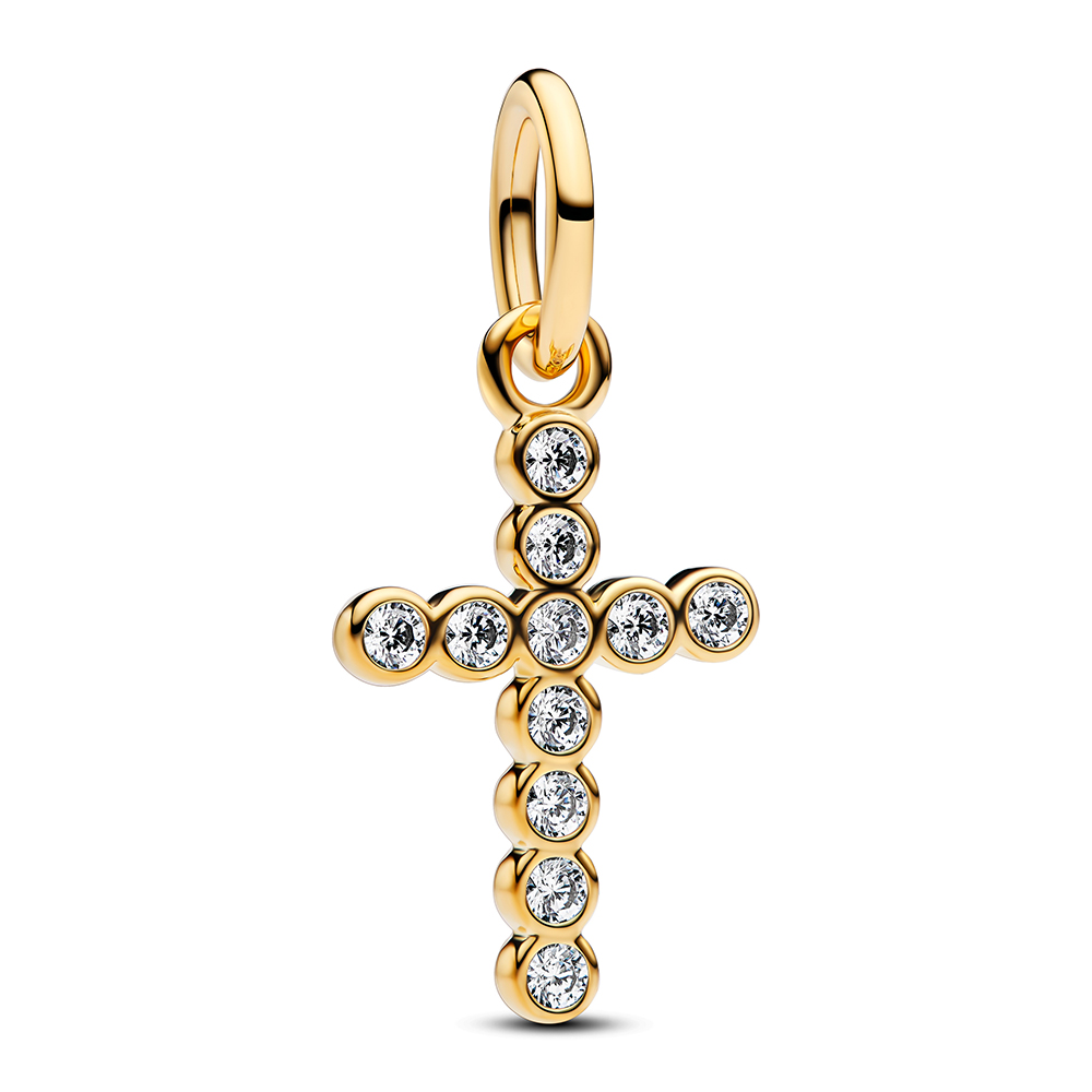 PANDORA SHINE Kreuz Charm-Anhänger 14 Karat Vergoldung 764063C01